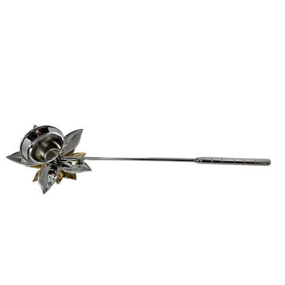 Department 56 Poinsettia Silver Gold Candle Snuffer 8019-5 Original Box Unused - Picture 5 of 7